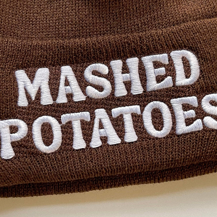 Mashed Potatoes knit beanie Winter hat Made in America usa