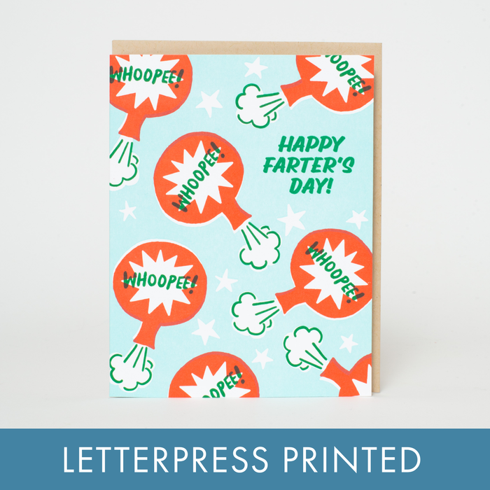 Happy Farter's Day Letterpress Greeting Card by Hello!Lucky: Paper tab