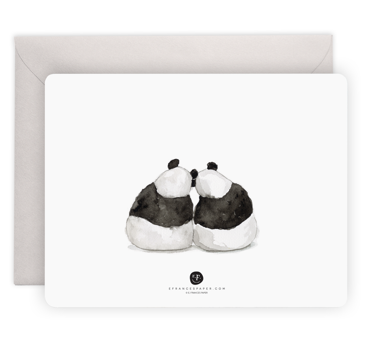 Panda Hug Flat Note Stationery, Box of 8