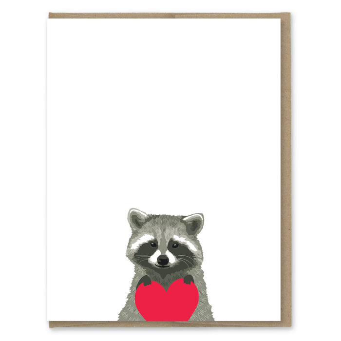 Raccoon Heart Blank Note Card