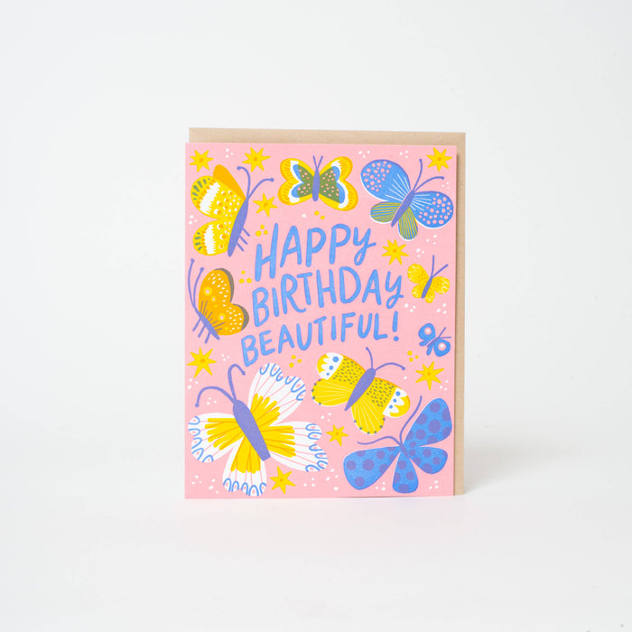 Butterfly Birthday Letterpress Greeting Card by Hello!Lucky: Paper tab