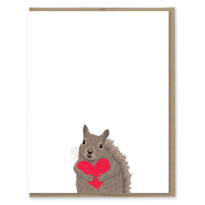 Squirrel Heart Blank Note Card