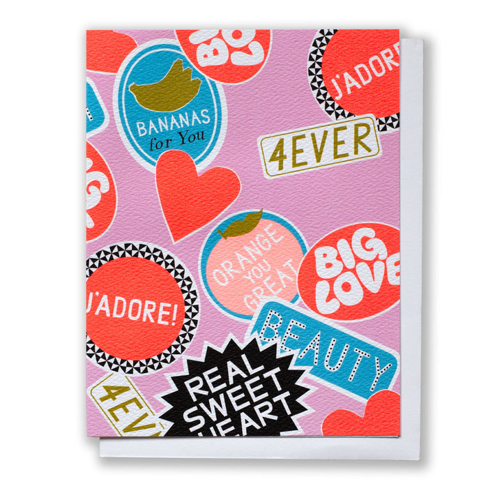 Sticker Love Note Card - for Valentines, Galentines, Friends