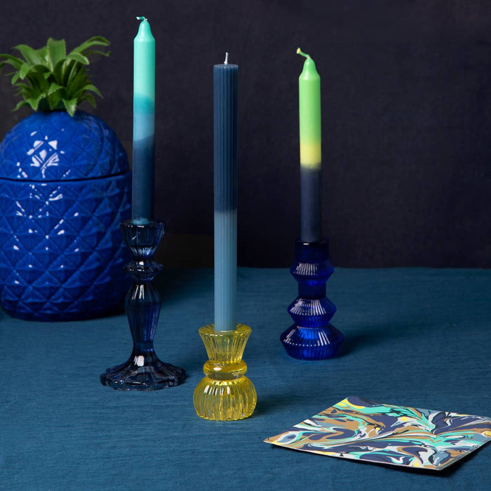 Cobalt Blue Glass Candlestick Holder