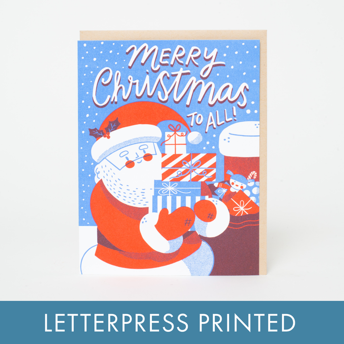 Santa Merry Christmas Letterpress Greeting Card by Hello! Lucky: Paper tab