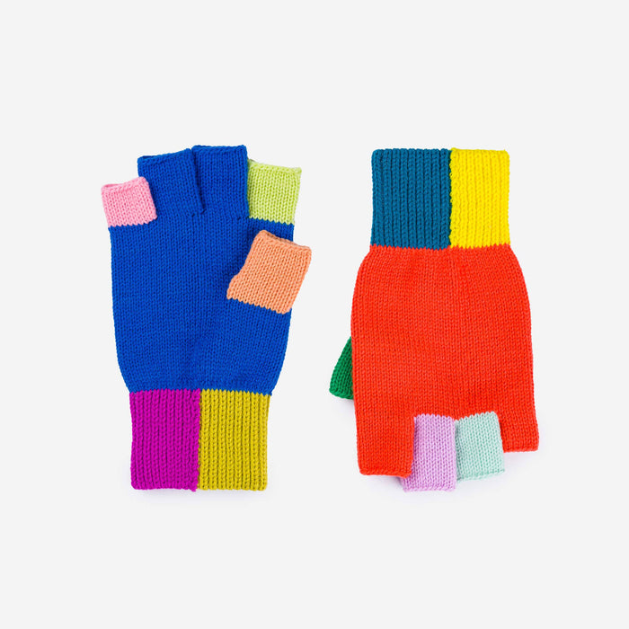 Mismatch Fingerless Gloves: Rainbow