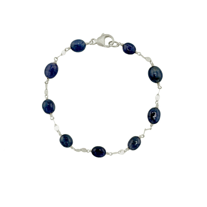 Sapphire on chain bracelet: Vermeil