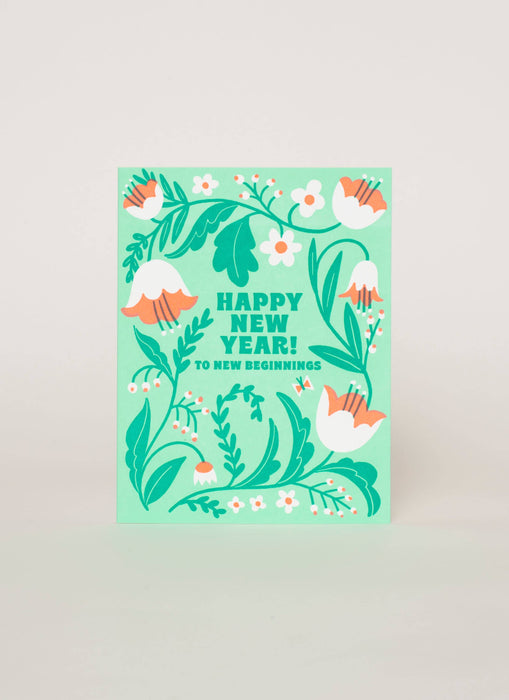 New Year, New Beginnings Letterpress Greeting Card by Hello!Lucky: Paper tab