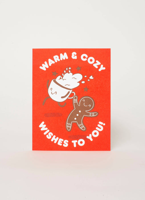 Warm & Cozy Wishes Holiday Letterpress Greeting Card by Hello!Lucky: Paper tab