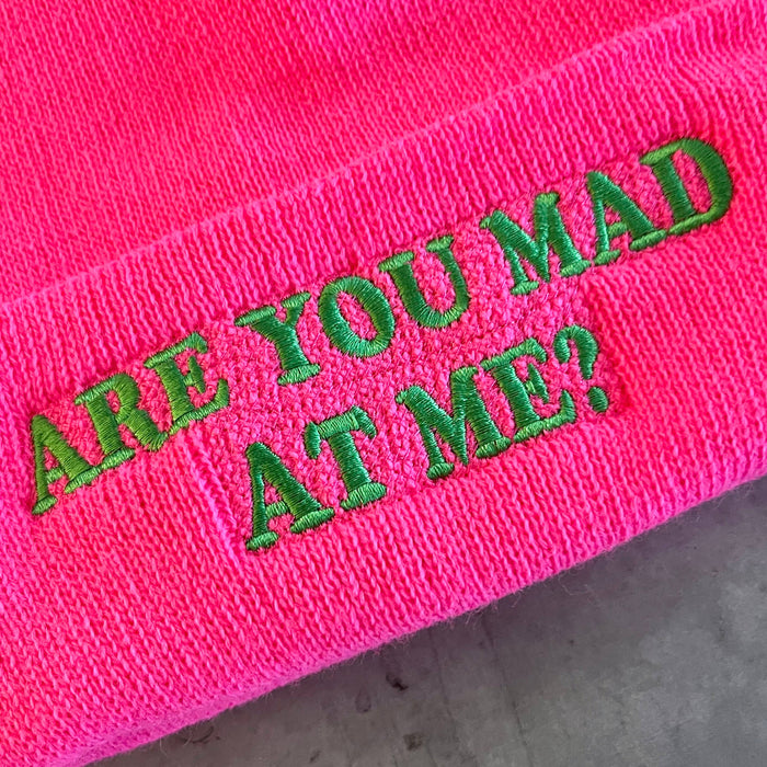 Are you mad at me knit beanie hat Made in America foodie