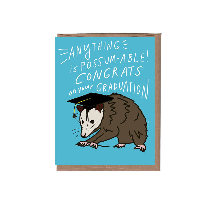 Possum Graduation Greeting Card