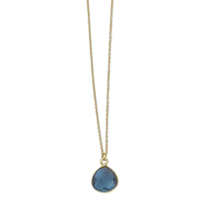 London blue quartz. necklace: Vermeil