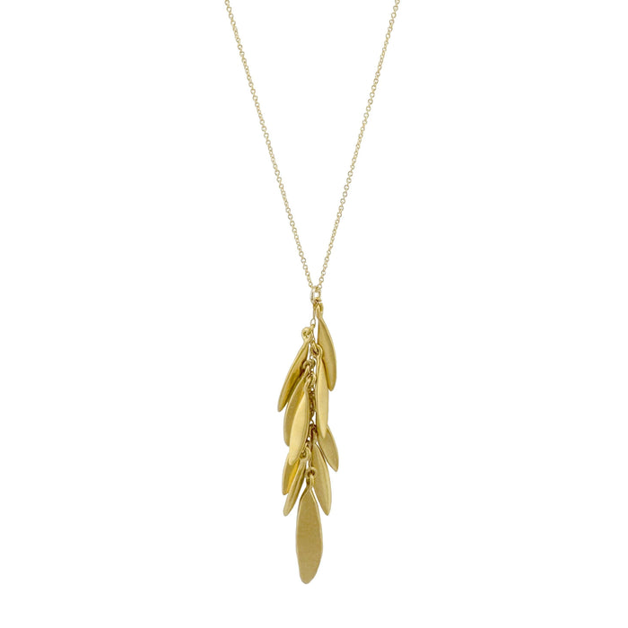 Leaf cluster necklace: Vermeil