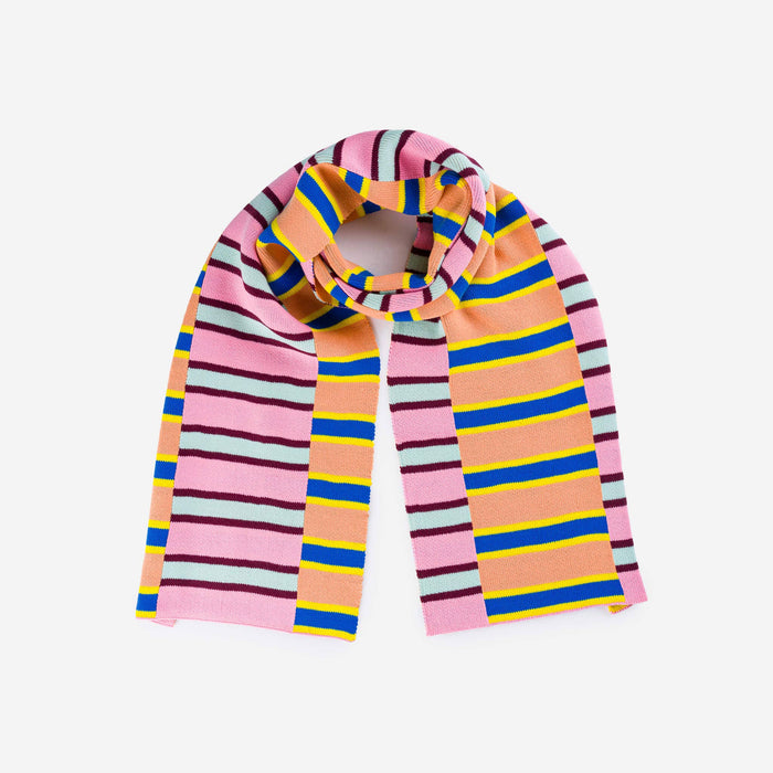 Zipper Stripe Big Scarf: Poppy Stone Blue