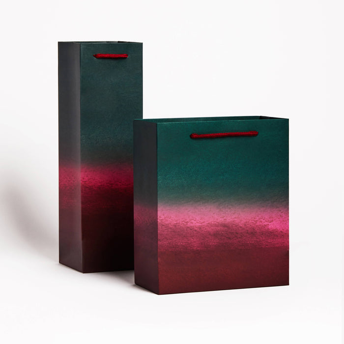 Ombré Holiday Gift Bags : Wine