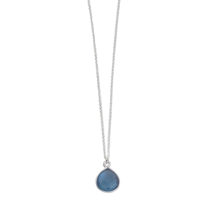 London blue quartz. necklace: Vermeil