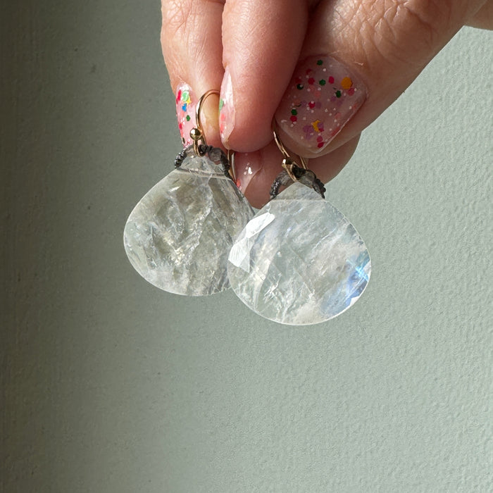 Large Moonstone Teardrop Earrings