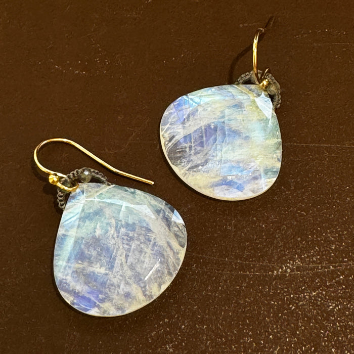 Large Moonstone Teardrop Earrings