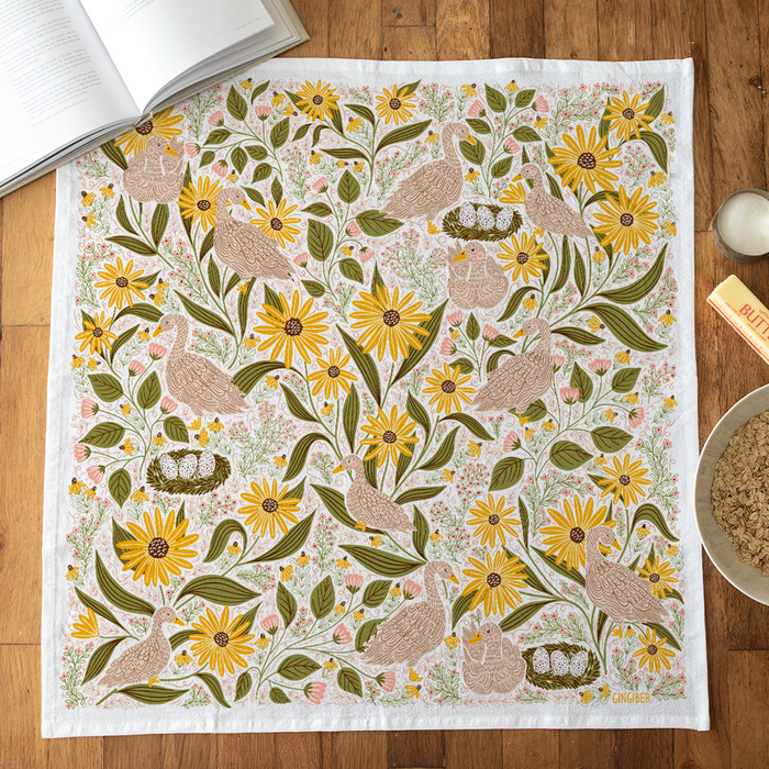 Garden Goose Tea Towel