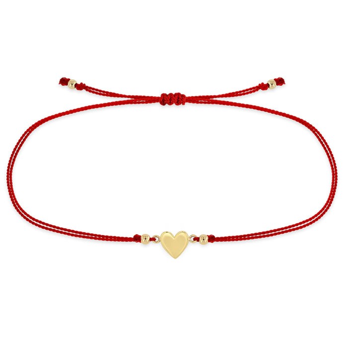 14kt Gold Midi Bitty Heart Cord Bracelet