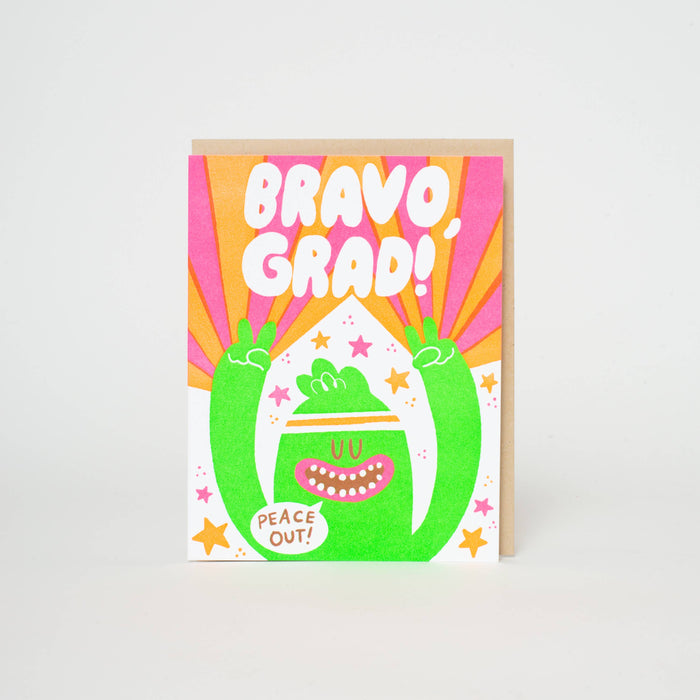 Graduation Congrats Monster Letterpress Greeting Card by Hello!Lucky: Paper tab