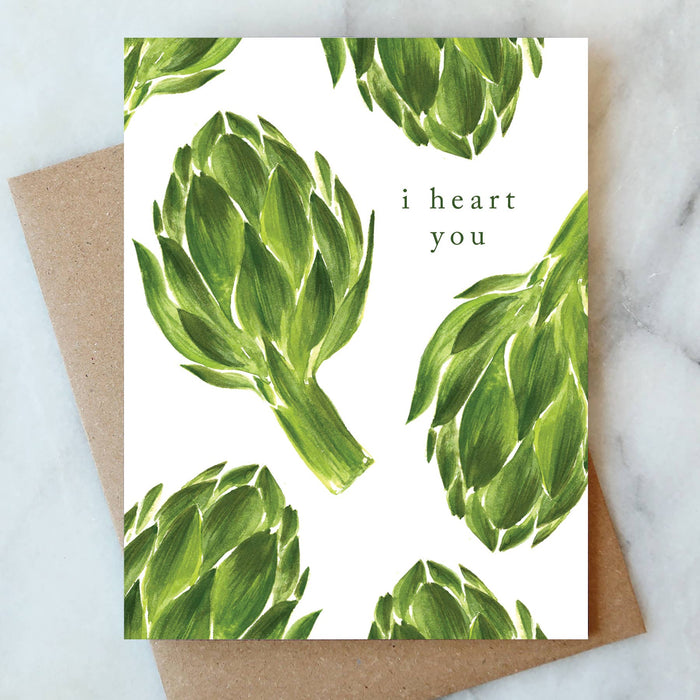 Artichokes I Heart You Card | Valentine Love Friendship