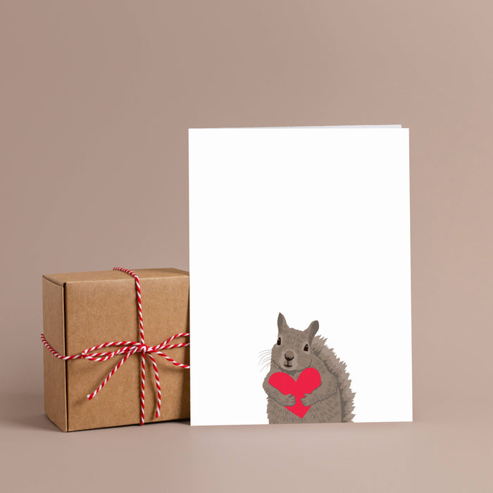 Squirrel Heart Blank Note Card