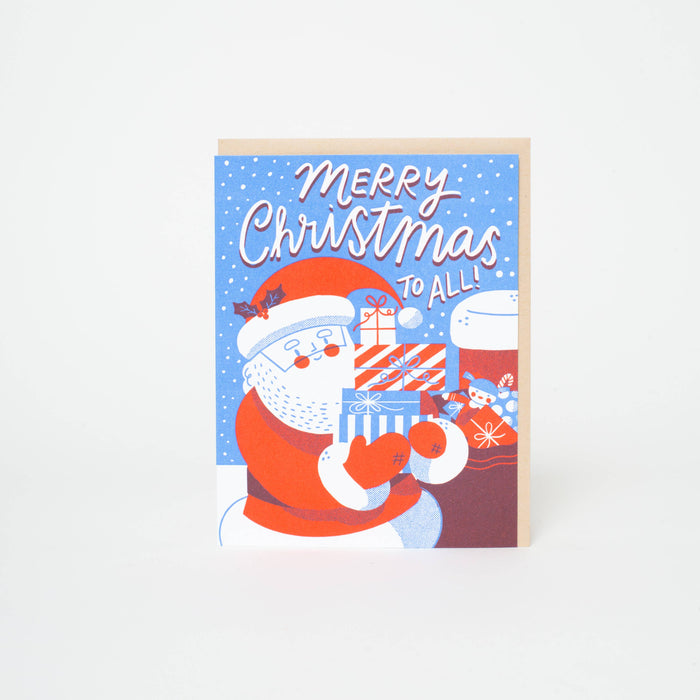 Santa Merry Christmas Letterpress Greeting Card by Hello! Lucky: Paper tab