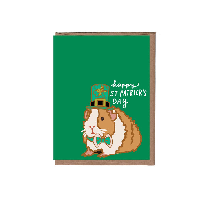 St. Patrick's Day Guinea Pig Greeting Card