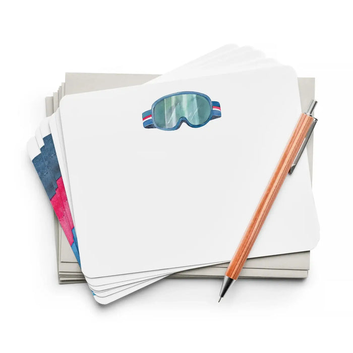 Ski Goggles Flat Notes | Boxed Notecards Stationery