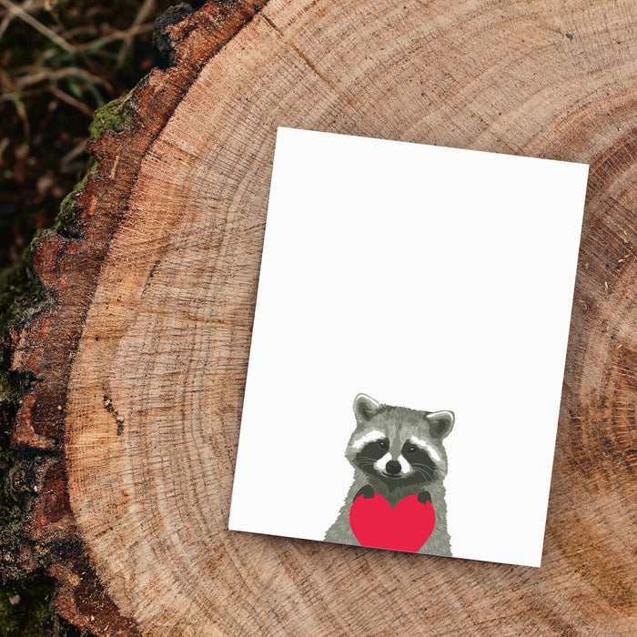 Raccoon Heart Blank Note Card