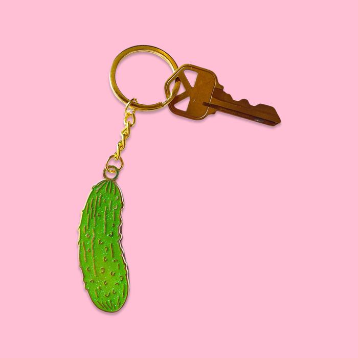 Enamel Pickle Keychain