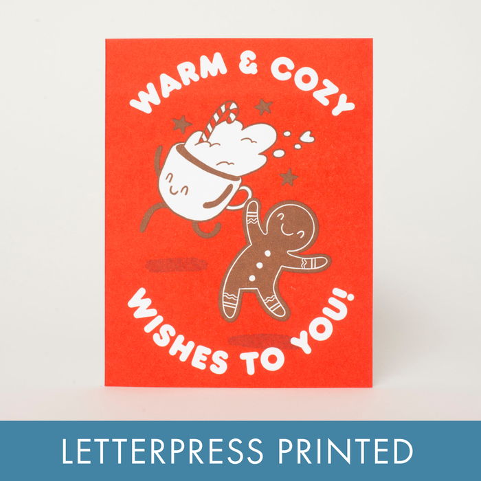 Warm & Cozy Wishes Holiday Letterpress Greeting Card by Hello!Lucky: Paper tab