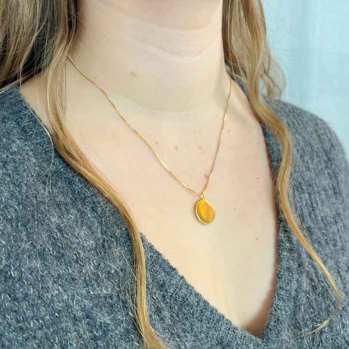 large disc necklace: Vermeil