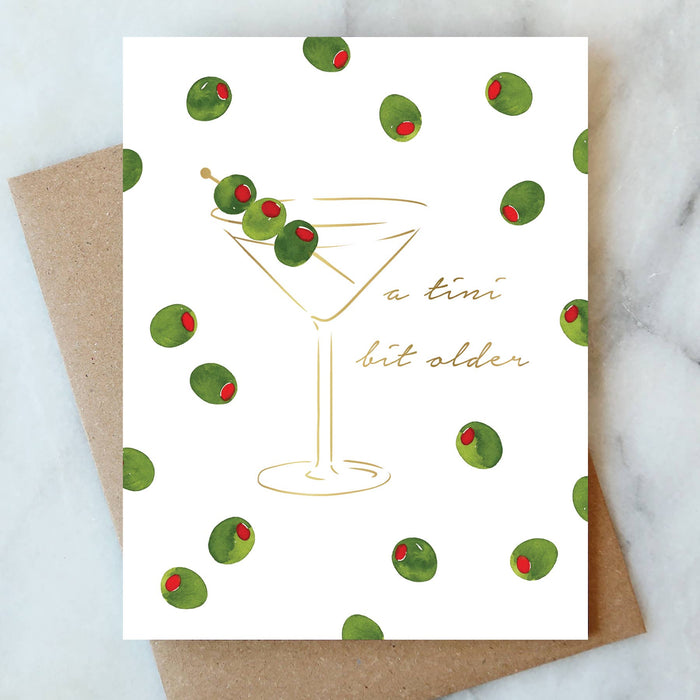 Martini Olives Birthday Card