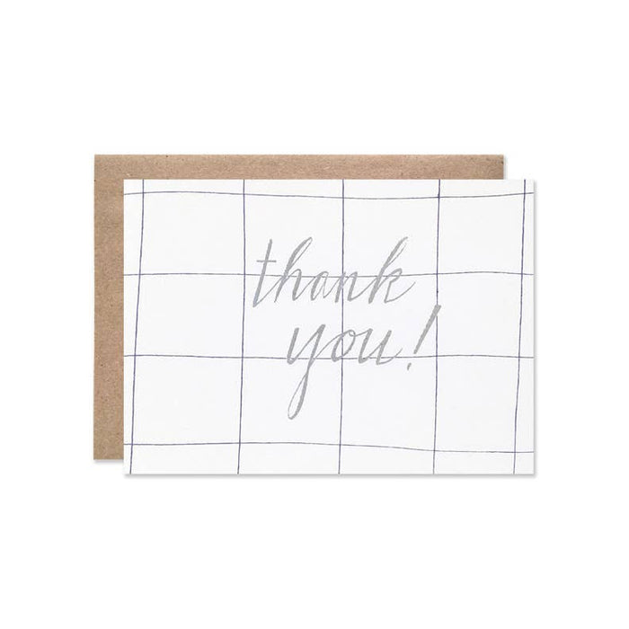 Thank You Grid With Silver Foil Card Set Of 8