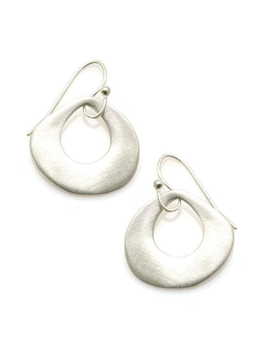 Thick Open Drop Earrings: Silver