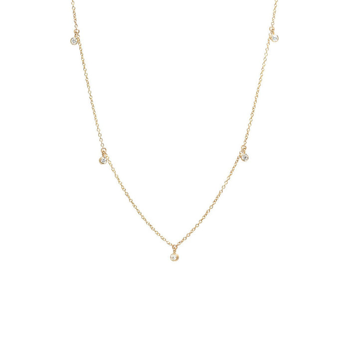 14kt Five Dangling Diamonds Necklace