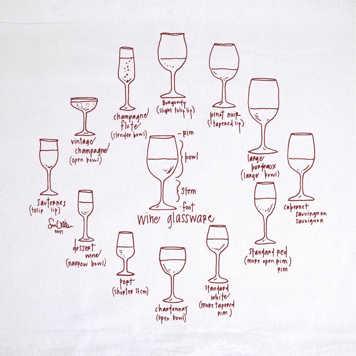 Wine Glasses Tea Towel