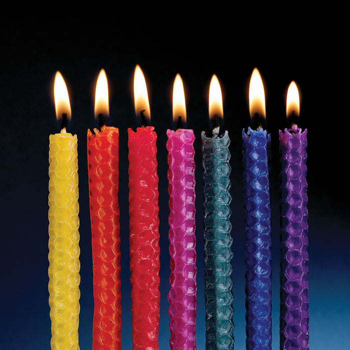 Honeycomb Hanukkah Candles, Multi Color