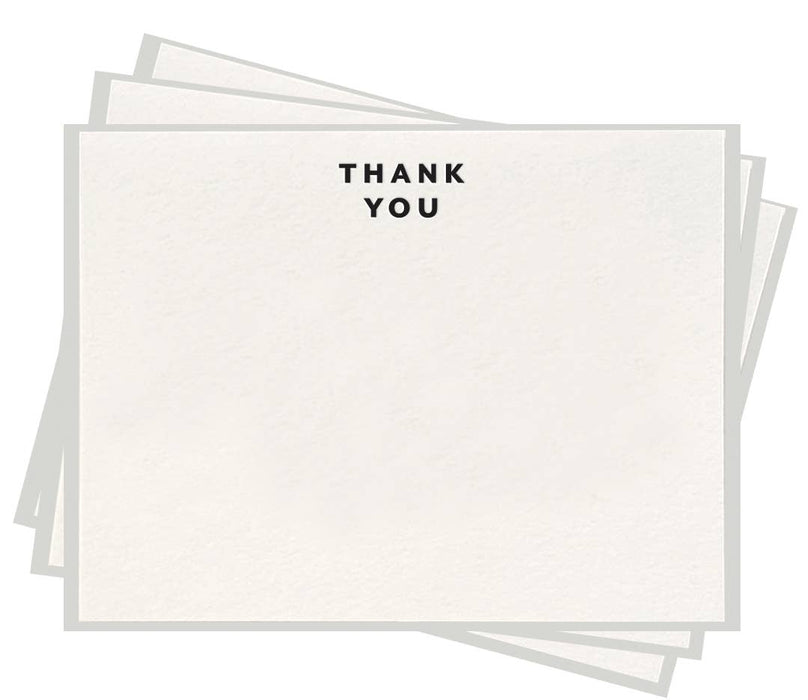 Thank You Flat Note - Letterpress Box Set of 8 Stationery