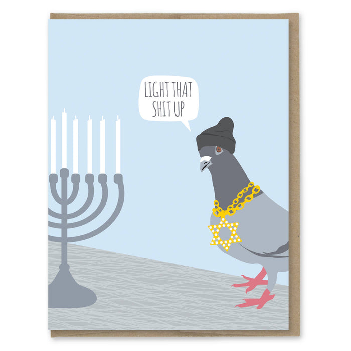 Light That Up Hanukkah Card