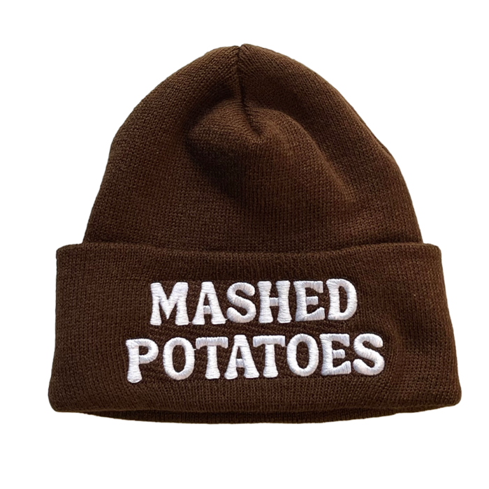 Mashed Potatoes knit beanie Winter hat Made in America usa